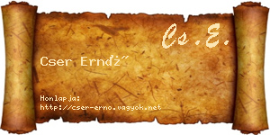 Cser Ernő névjegykártya